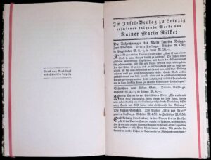 Rilke, Rainer Maria: Die Weise von Liebe und Tod des Cornets Christoph Rilke, Insel-Bücherei. Bd. 1. Leipzig: Insel-Verlag, 1912