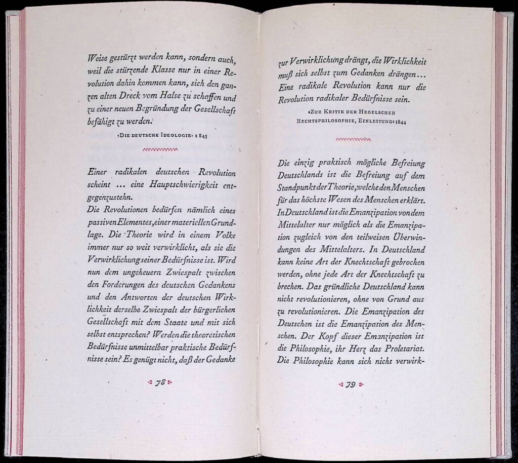 Marx, Karl: Aussprüche und Gedanken. Leipzig: Offizin Haag-Drugulin, 1954
