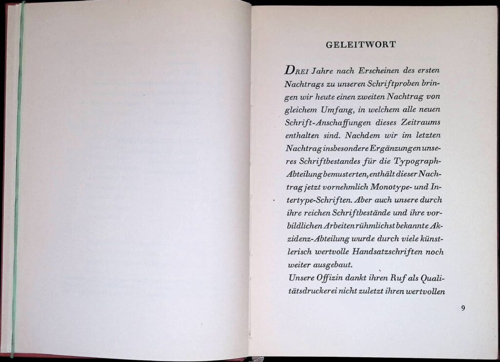 2. Nachtrag zur Schriftprobe der Offizin Haag-Drugulin AG. Leipzig: Offizin Haag-Drugulin, 1933