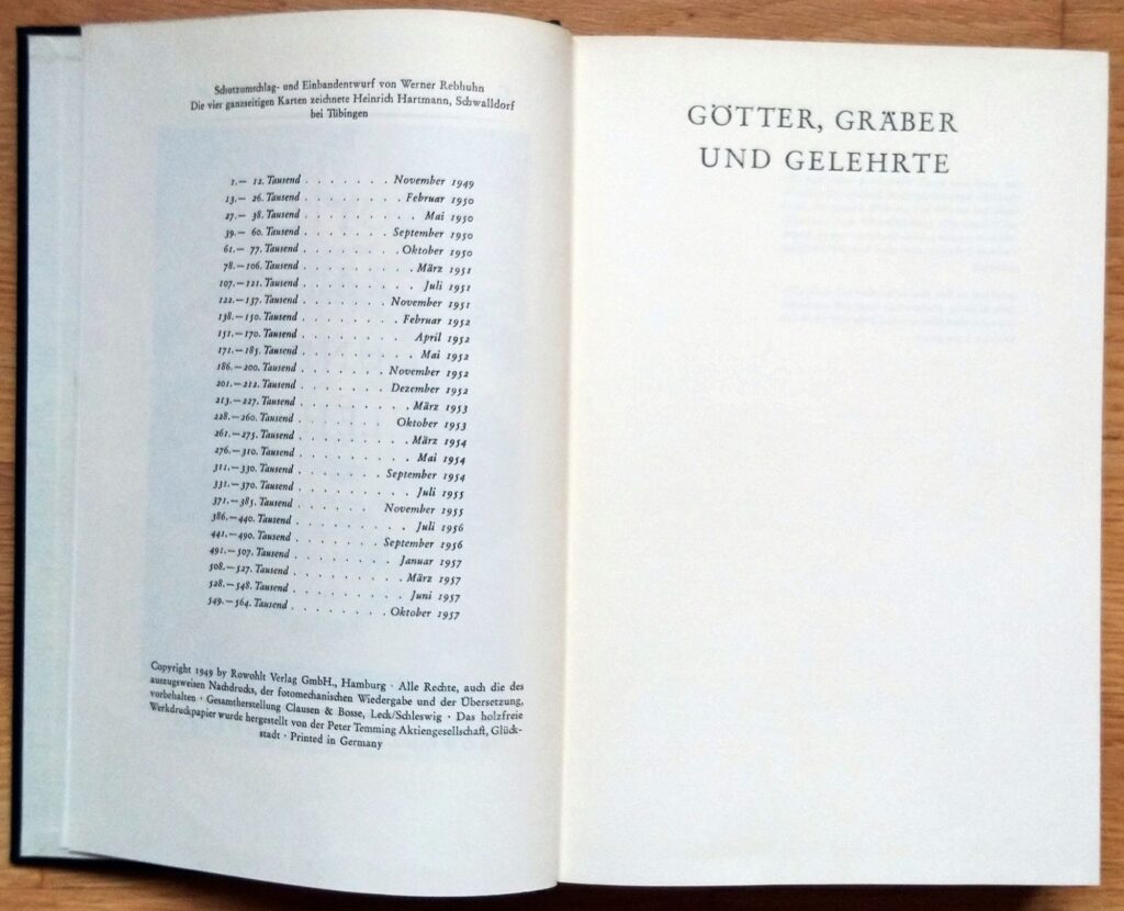 Ceram, C. W.: Götter, Gräber und Gelehrte: Roman der Archäologie. Hamburg : Rowohlt, 1957